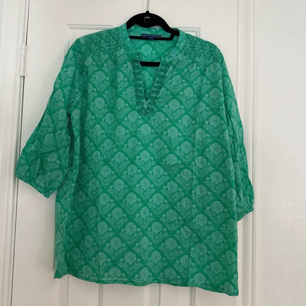 Ro’s Garden Green Floral Women's Top Size Small - Picture 1 of 9